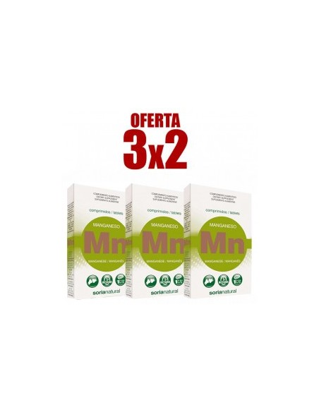 Pack 3X2 Retard Manganeso 24 Comprimidos de Soria Natural.
