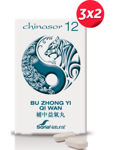 Pack 3X2 Chinasor 12 Bu Zhong Yi Qi Wan 30 Comprimidos de Soria Natural