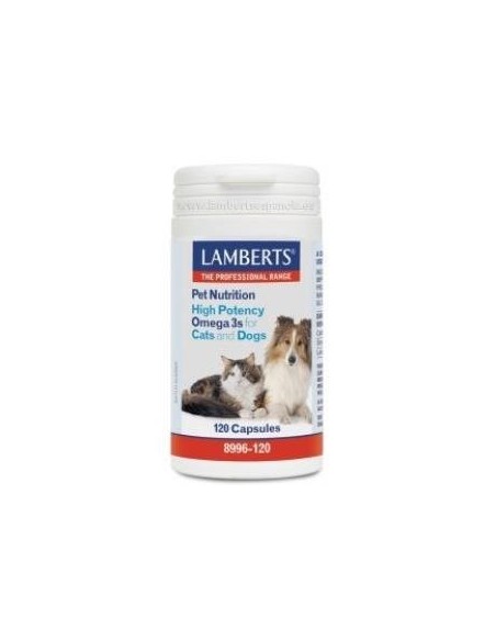 Pet Nutrition (Omega 3) Perro Gato 120Cap. Vet de Lamberts