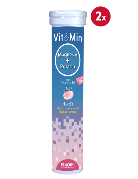 Pack de 2 uds Vit & Min Magnesio Con Potasio 14Comp.Eferv. de Eladiet