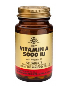 Vitamina A Seca 5000 UI  100 comprimidos Solgar