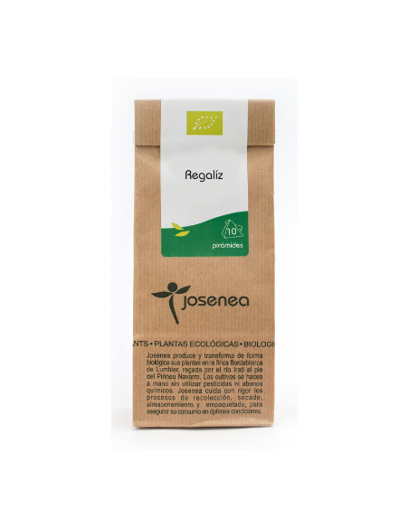 Regaliz Bio 10Pir.  Bolsa Kraft 10 Pirámides de Josenea