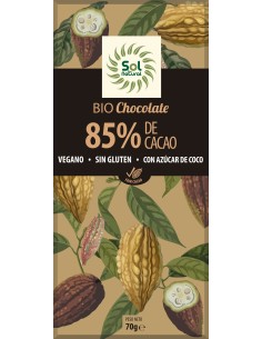 Tableta Chocolate Dark 85% Bio 70 Gramos  Sol Natural