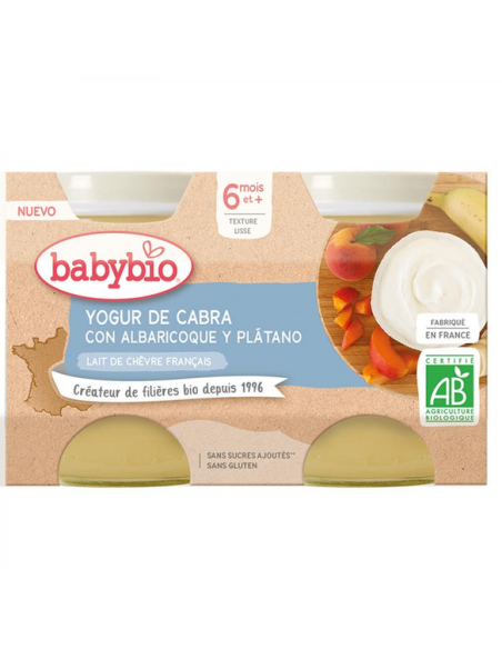 Babybio YOGUR ALBARICOQUE PLATANO (Cabra)2*130g