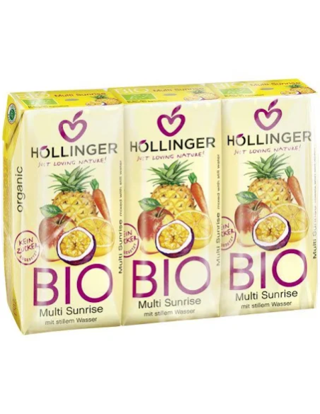 Minibrick Zumo Sunrise "Amanecer" Bio 3 x 200 ml de Hollinger