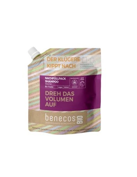 Champu Volumen Uva Recarga 500 Mililitros Bio Vegano Benecos