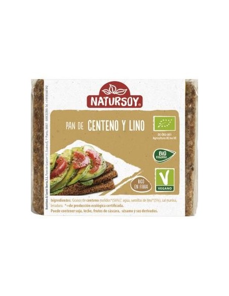 Pan De Centeno Y Lino 300 Gramos Natursoy