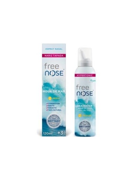 Free Nose  Agua De Mar Hipertonic Media Spray 120M Ysana
