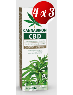 Pack 4x3 uds Cannabiron Cbd Crema 100 Ml De Dietmed
