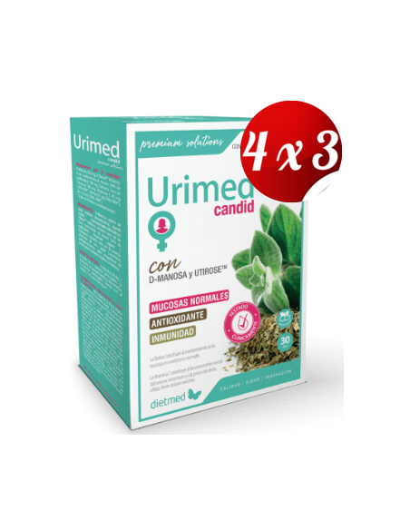 Pack 4x3 uds Urimed Candid 30 Capsulas De Dietmed