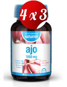 Pack 4x3 uds Ajo 1000 Mg Perlas 90 Capsulas De Dietmed