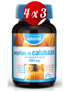 Pack 4x3 uds Calabaza (Pepitas) 1000 Mg Perlas 90 Capsulas De Dietmed