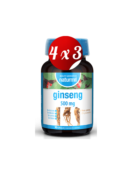 Pack 4x3 uds Ginseng 500 Mg  90 Capsulas De Dietmed