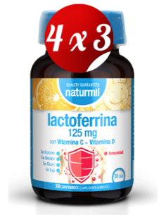 Pack 4x3 uds Lactoferrina 125 Mg  30 Comprimidos De Dietmed