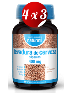 Pack 4x3 uds Levadura De Cerveza 400 Mg  90 Capsulas De Dietmed