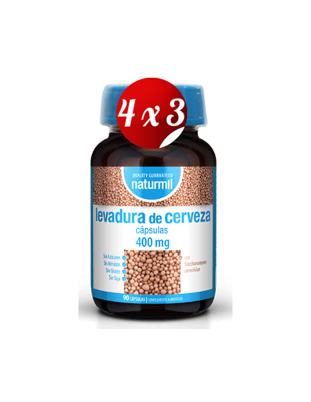 Pack 4x3 uds Levadura De Cerveza 400 Mg  90 Capsulas De Dietmed