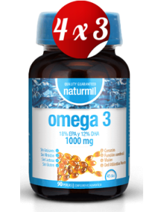 Pack 4x3 uds Ómega 3 1000 Mg 18/12 Perlas 90 Capsulas De Dietmed