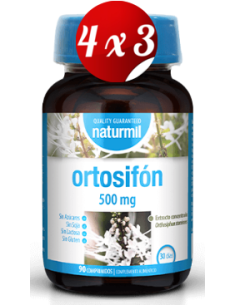 Pack 4x3 uds Orthosiphon 500 Mg   Nuevo 90 Comprimidos De Dietmed