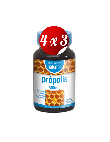 Pack 4x3 uds Própolis 500 Mg  90 Capsulas De Dietmed