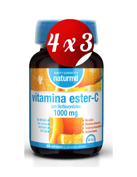 Pack 4x3 uds Vitamina Ester C 1000 Mg  60 Comprimidos De Dietmed