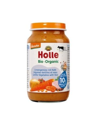 Potito De Verduras Lentejas Ternera +10Meses. Holle