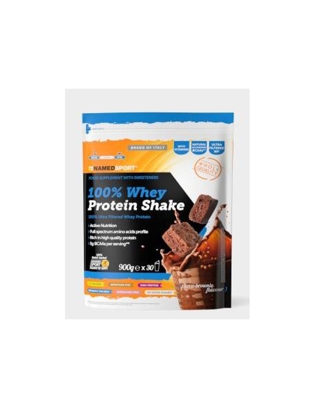 Whey Protein 100%  Shake Choco-Brownie 900 Gramos Named Sport