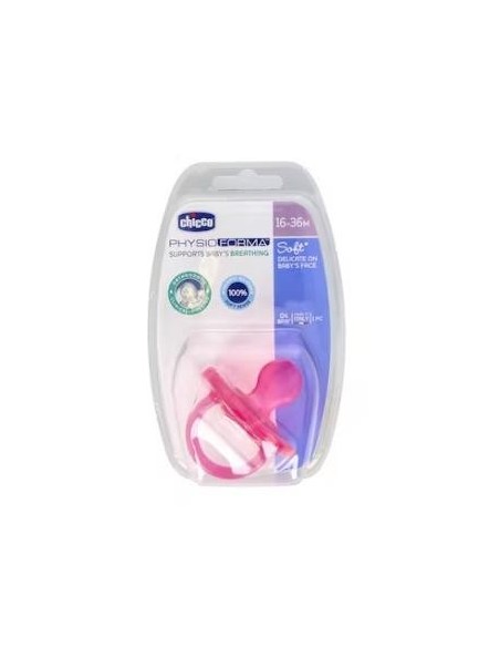 Chupete Physio Soft Silicona Anat Rosa 12M+ 1Un Chicco