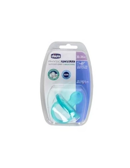 Chupete Physio Soft Silicona Anat Azul 12M +1Un Chicco