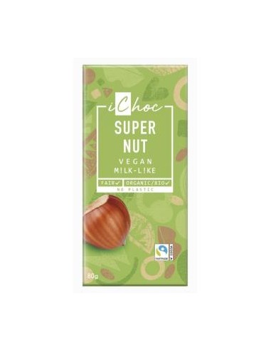 Super Nut Con Avellanas Chocolate 80 Gramos Bio Vegan Ichoc