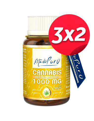 Pack 3x2  Estado Puro Cannabis 60 perlas 1.000 mg de Tongil