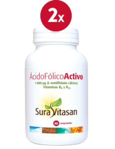 Pack de 2 uds Acido Folico Activo 60Comp. de Sura Vitasan