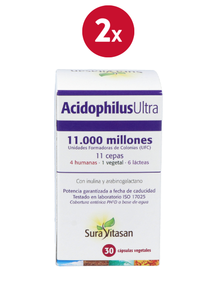 Pack de 2 uds Acidophilus Ultra 30Cap. (Refrigeracion) de Sura Vitasan