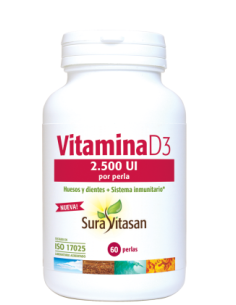Pack 2 uds Vitamina D3 2.500ui 120 perlas Sura Vitasan
