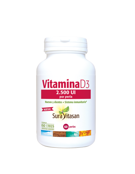 Pack 2 uds Vitamina D3 2.500ui 120 perlas Sura Vitasan