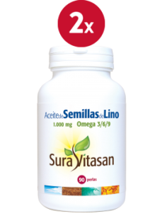 Pack de 2 uds Aceite De Semillas De Lino 1000Mg. 90Perlas de Sura Vitasan