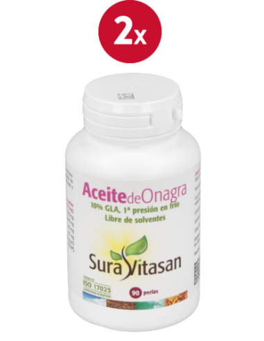 Pack de 2 uds Aceite De Onagra 500Mg. 90Perlas de Sura Vitasan