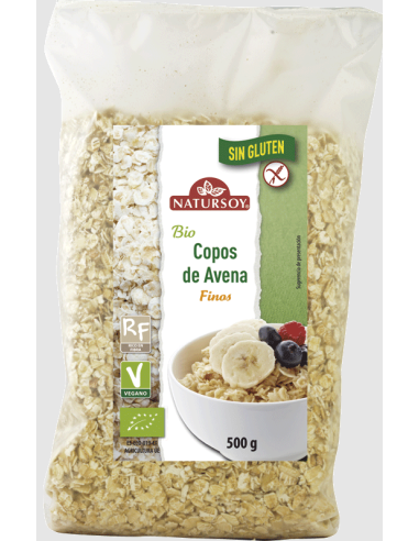 Copos Avena Finos Sin Gluten 500 G de Natursoy