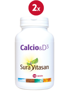 Pack de 2 uds Calcio Vit.D3 150Cap. de Sura Vitasan