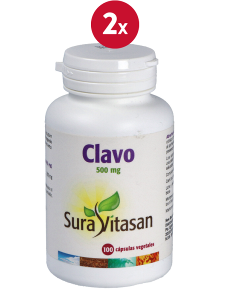 Pack de 2 uds Clavo 500Mg. 100Cap. de Sura Vitasan