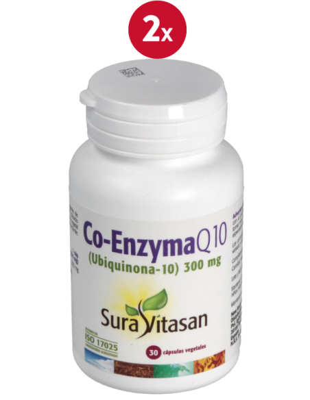 Pack de 2 uds Co-Enzyma Q10 300Mg. Ubiquinona 30Cap. de Sura Vitasan