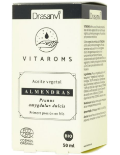 Aceite Vegetal Almendras Dulces Bio (Primera Presion Frio) 50Ml Ecocert Vitaroms Drasanvi