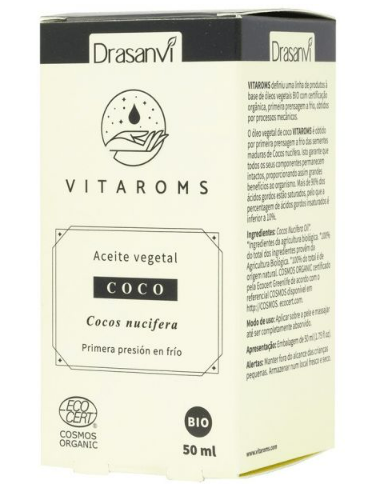 Aceite Vegetal Coco Bio 50Ml Ecocert Vitaroms Drasanvi