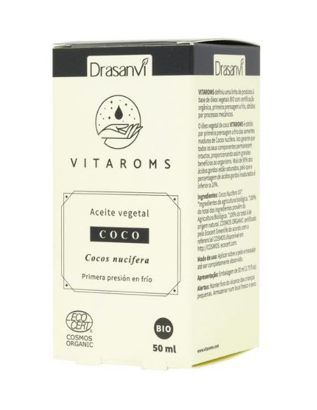 Aceite Vegetal Coco Bio 50Ml Ecocert Vitaroms Drasanvi