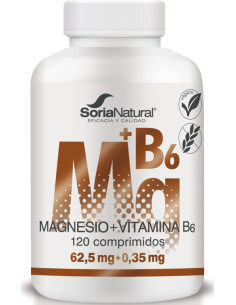 Magnesio y Vitamina B6 120 comprimidos de Liberacion sostenida de Soria Natural