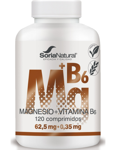 Magnesio y Vitamina B6 120 comprimidos de Liberacion sostenida de Soria Natural