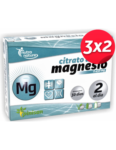 Pack 3x2 Citrato De Magnesio, Nutranature 60 Comp de Pinisan