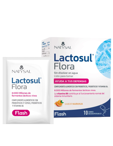 Lactosul Flora Flash Naranja 10 Sobres Bucodispersables Natysal
