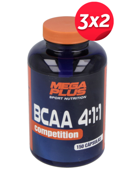 Pack 3x2 Bcaa 4:1:1 Competition 150 Capsulas  Mega Plus