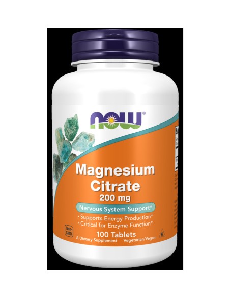 Magnesio Citrato 200 Mg 100 Tabletas De Now