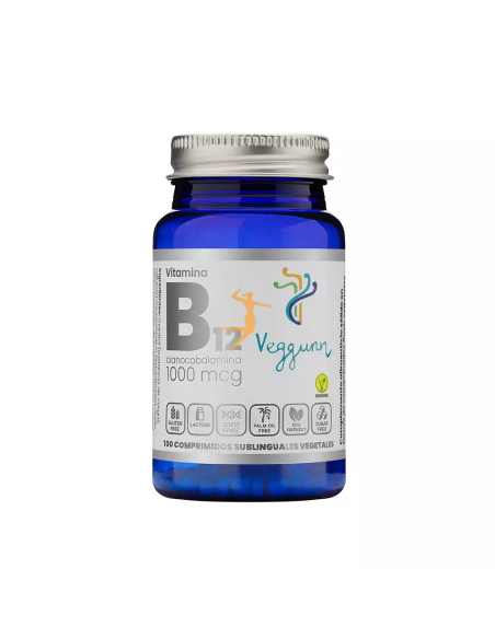 Vitamina B12 Flash Comprimido Sublingual (1.000 Mcg) Bote Cristal, 100 Comprimidos Veg Veggunn